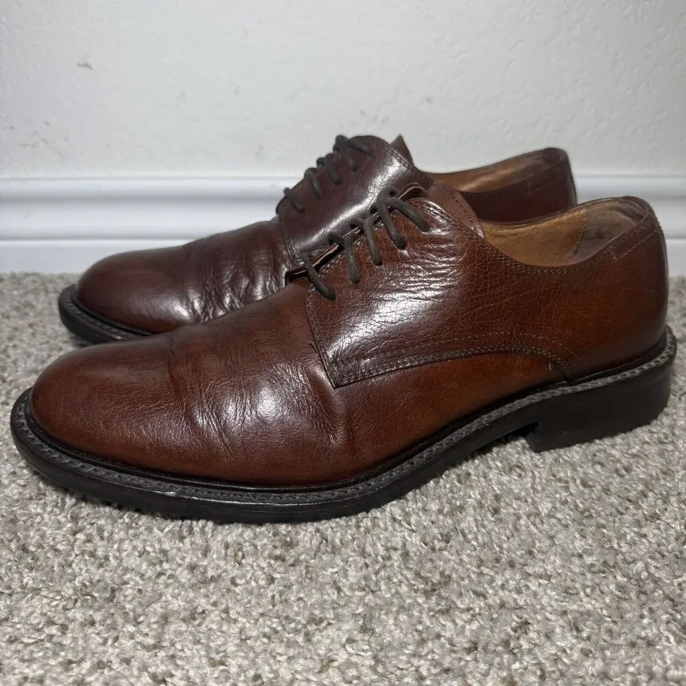 Bacco Bucci Men’s Brown Leather Dress Shoes Size 10.5